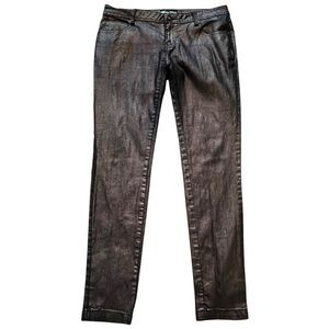 Apple Bottoms Jeans Vintage Bronze Metallic Low Rise Skinny Jean 11/12